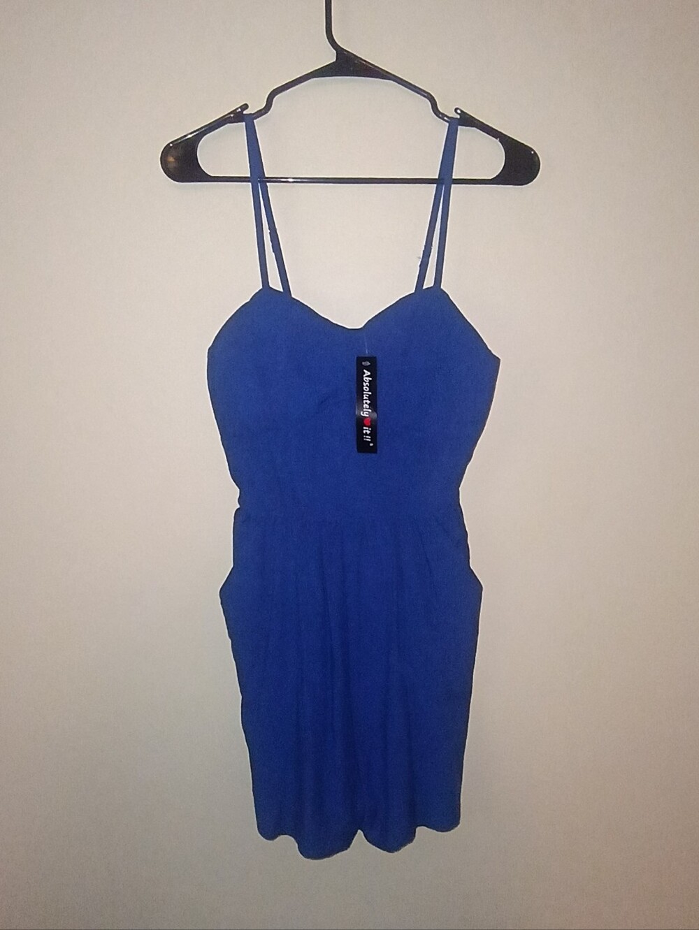 Absolutely It!! Royal Blue Spaghetti Strap Tank Stretch Back